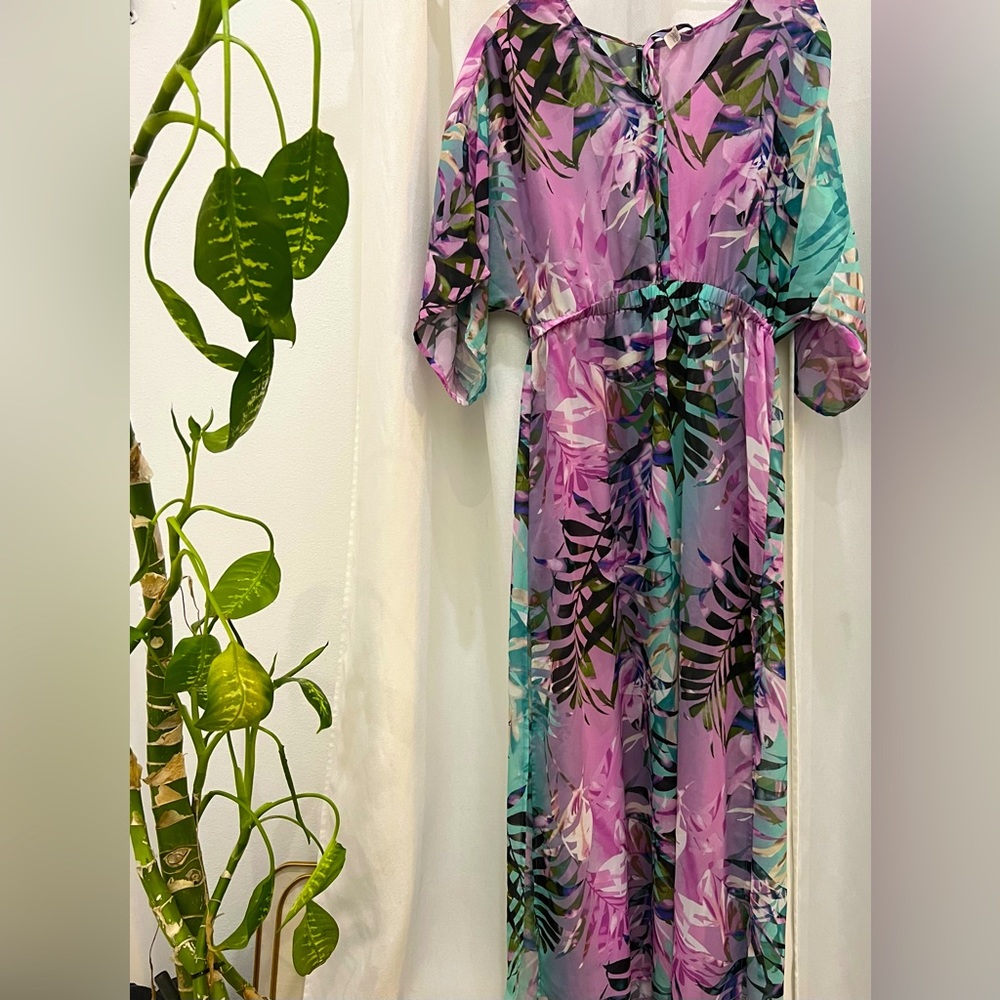 Apana Sheer Maxi Cover Up Dress Size Small